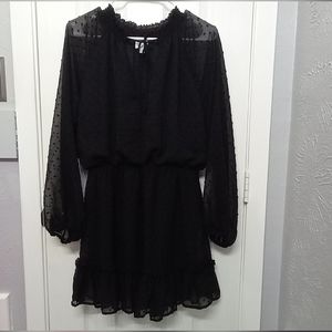 Blue rain black mini dress